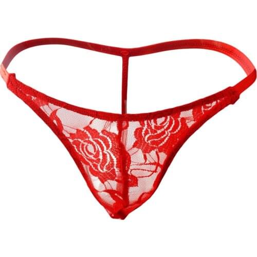 Mini Thong Gay Underwear Sexi G-string Men Transparent Lace Panties Sissy Sex Gay Wear Erotic Lingerie