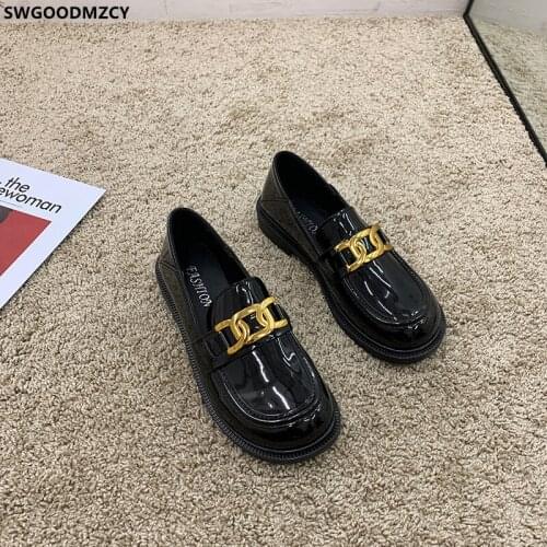 Low Heels Loafers Women Patent Leather Slip on Shoes for Women Leather Casual Shoes Barefoot Shoes 2021 Fashion Women Zapatillas