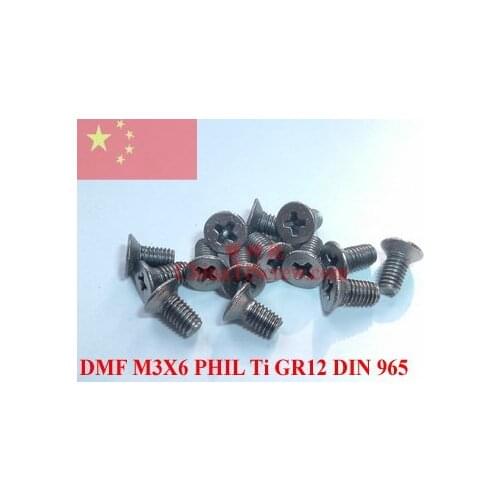 Titanium Alloy screw M3X6 DIN 965 1# PHIL Driver 12pcs