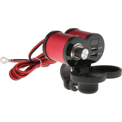 Waterproof Motorcycle Dual USB Charger Lighter Socket Motorbikes 12V