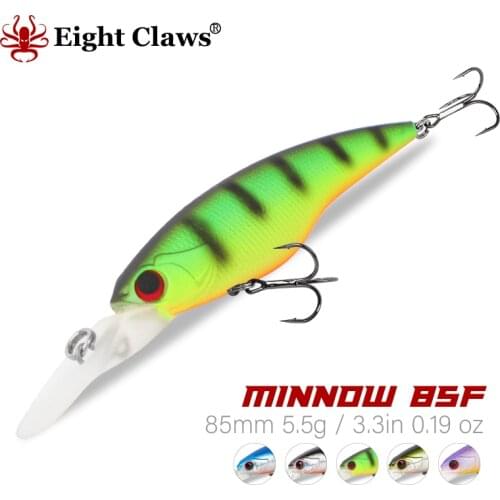 EIGHT CLAWS 5.5g 8.5cm Floating Minnow Lure Long Casting Japan Quality Artificial Hard Bait Stream Bass Trout Wobbler Swimbait