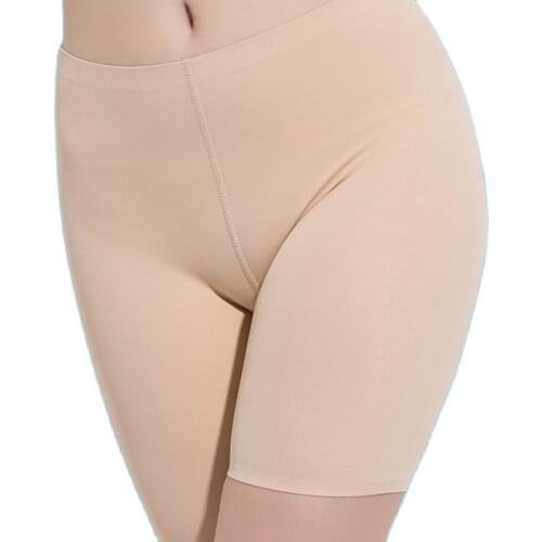 Women High Elasticity Solid Color Suitable Soft Breathable Underpants Ice silk Seamless One Piece Female Safety Shorts Panties