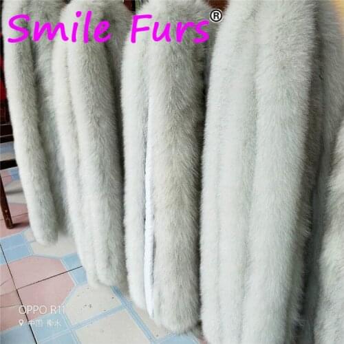 100% Real Fox Fur Collar Scarves 70*10cm Natural Fox Fur Light Green