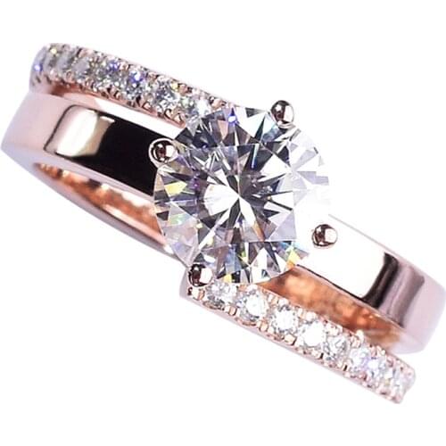 Original Design Rose Gold Rings Sterling Silver 925 Womens Split Arm Luxury Engagement Carnival Party Wedding African Jewelry