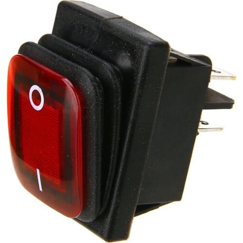 1PC Red Rocker Switch 4PIN Boat Rocker Socket Fuse Switch SPST Snap-in on off Micro Switch Position 16A 250V