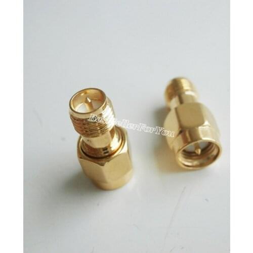 1Pcs SMA Male Plug To RP SMA RPSMA Female Jack Straight RF Connector AdapterBrass