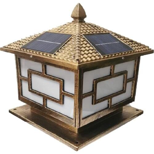 New Arrival LED Solar Pillar Lamp Outdoor Garden Light with Remote Control Black or Bronze Housing as Your Optional 1pc