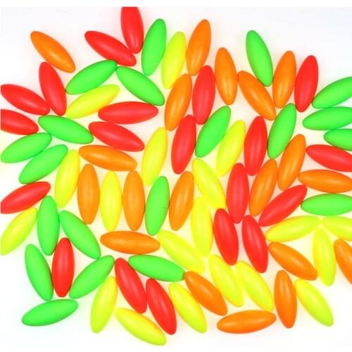 100pcs Colorful Saltwater Fishing Oval Fishing Rig Float Bobbers For Pompano, Whitings, Corvina, Snappers,Catfish Rigs Accessory