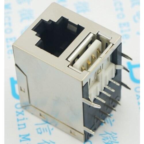 50Pcs/Lot Without Lamp Rj45 Network Socket Connector With Usb Socket Double Socket