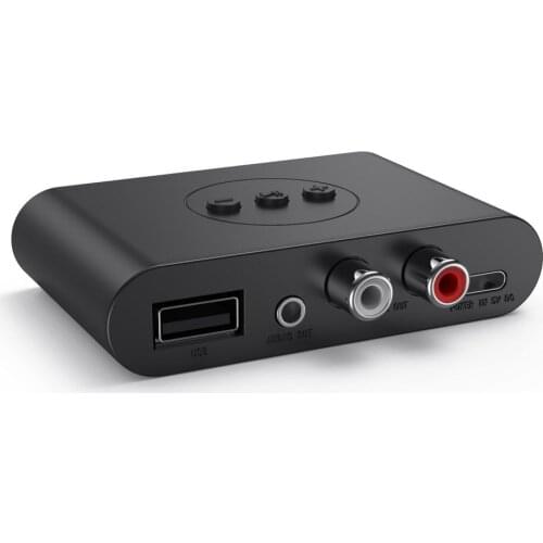 New Portable Size NFC 5.0 Wireless Receiver A2DP AUX 3.5mm RCA Port USB Smart Playback Wireless Adapter For Car Kit Speaker