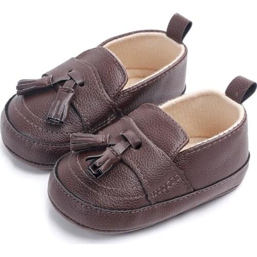 Newborn baby pu leather shoes fashion fringe solid color baby boy shoes soft sole toddler infant shoes baby shoes girls 0-18M