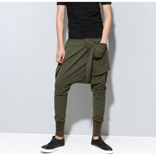 Spring summer personality fashion stage harem pants mens trousers pantalones hombre elasticity feet pants for men pantalon homme