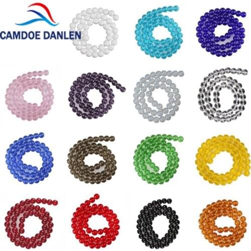 Colorful Crystal Glass Smooth Round Loose Beads Pink Black Garnet Red Glass 4 6 8 10 12MM Fit Diy Handmade For Jewelry Making