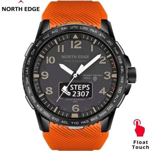 NORTHEDGE Mens Digital Watch Military Army 50M Waterproof Exercise Heart Rate Monitor Bluetooth Compatible Wristband