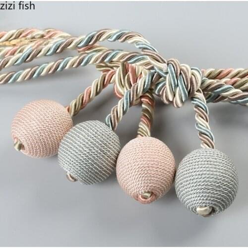 Nordic Decor Tassel Curtain Tie Rings Hook Hang Ball Room Accessories Hooks for Hanging Wall Backdrop Display Curtain Buckles