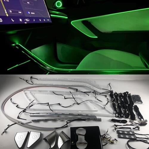 For Tesla Model3 model 3 2019 2020 inter car Ambient Light 64 colors Decorate inter lamp touch control Center pillar horn cover