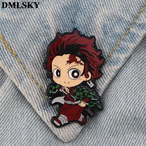 DMLSKY Anime Metal Pins Enamel Brooches for Women Men Lapel Pin Backpack Badge Denim Pin Fashion Brooch M4311