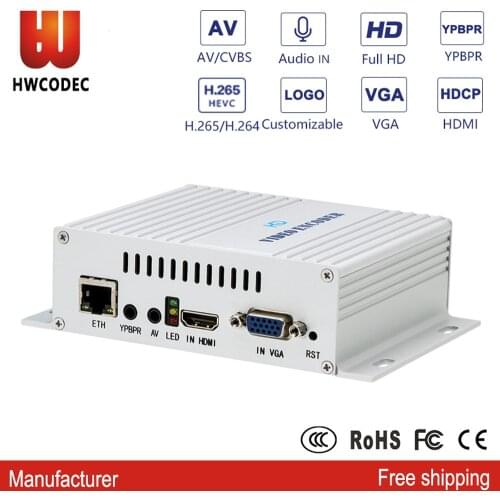 HWCODEC H5110B H.265 HDMI/ YPbPr/ VGA/ CVBS Video Encoder IPTV Encoder to RTMPS P2P SRT HTTP RTSP UDP ONVIF HLS RTP Live Stream
