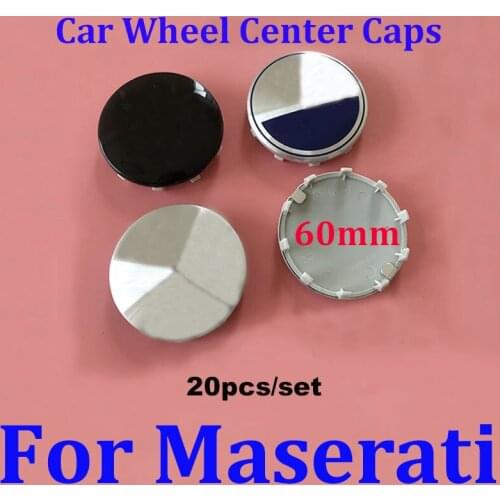 20PCS Car Wheel Center Cover Caps 60mm 6cm For Maserati Granturismo Levante Ghibli Gran GC Cabrio GT Car Wheel Hub Caps 2.36"