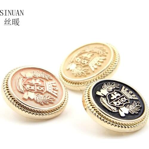 SINUAN Clothes Buttons Round Button Shank Suit Button 50Pcs Metal Buttons Diy Sewing Clothing Accessories Handmade Craft