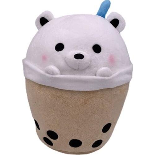 Cute Kawaii Animal Bubble Tea Plush Polar Bear Boba Plush Toy Soft Stuffed Animal Food Milk Tea Pillow Toys Birthday Kids Gift