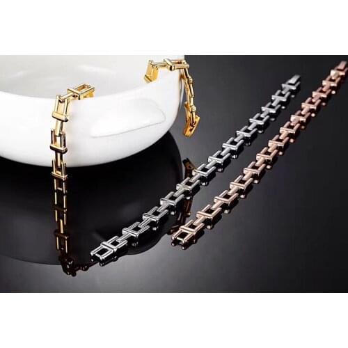Fashion accessories women link chain wedding jewelry luxury inital letter brand name bracelet