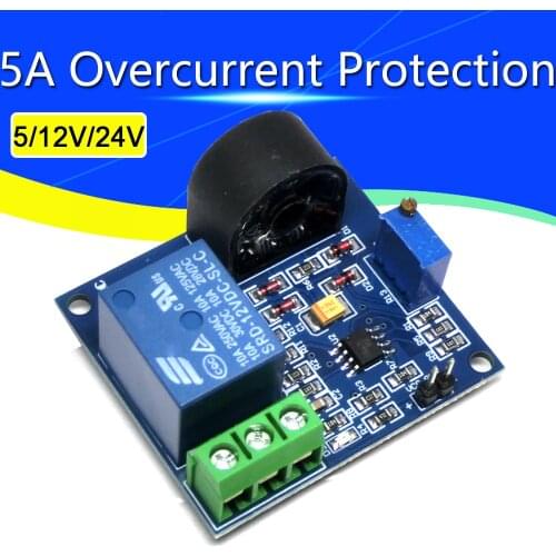 5A Overcurrent Protection Relay Module AC Current Detection Board 5V/12V/24V Relay ZMCT103C Current Transformer