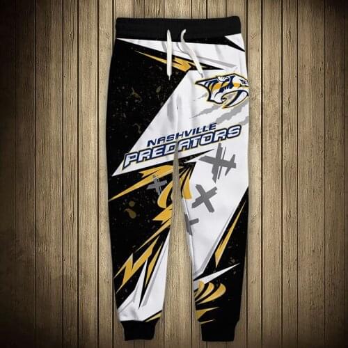 Nashville mens casual Predators sports pants Geometric stitching graffiti roaring tiger print sweatpants