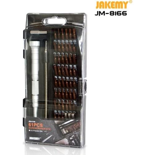 JAKEMY JM-8166 61 in 1 Precision screwdriver set DIY repair hand tool kit for mobile phone computer game pad eyeglass