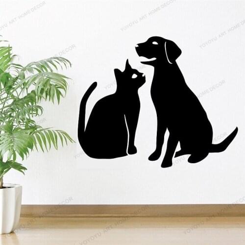Pets Decals Dog scissors Dog Care Shop Art Wall Murals Vinyl Wall Sticker Wallpaper Pet Grooming Salon Dog Cat Sign Cx29