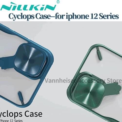 Nillkin For iPhone 12 Mini Pro Max Cases Cyclops PC TPU Phone Stand Protect Camera Anti-Fall Lens Cap Cover For iPhone12 Pro Max