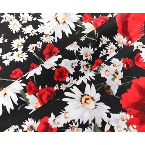 New arrived flower printed fabric brand fabric in 2colors width145cm printed cotton fabric for clothing,Handmade materials