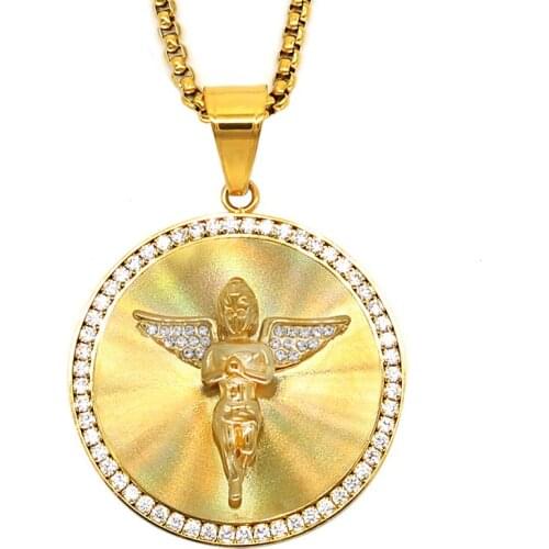 3D Relief Angel Pendant Hiphop