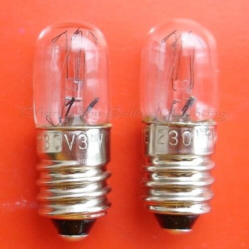 Great! 1000 Picecs/lot E10 T10x28 230v 3w Lamp Bulb A506