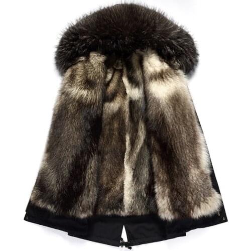 Winter Jacket Real Wolf Coat Men Parka Racoon Fur Collar Luxury Parkas Plus Size Manteau Homme Hiver KJ1155