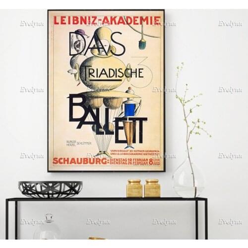 Das Triadische Ballett (Triadic Ballet) Poster, Hanover 1924, Wall Art Prints Home Decor Canvas Unique Gift Floating Frame