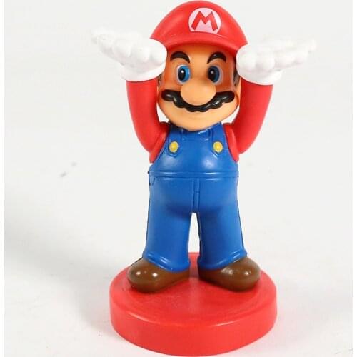 8cm Super Mario Bros Mario Stand Pen Holder Mini PVC Figure Collectible Model Toy Desktop Decoration Doll