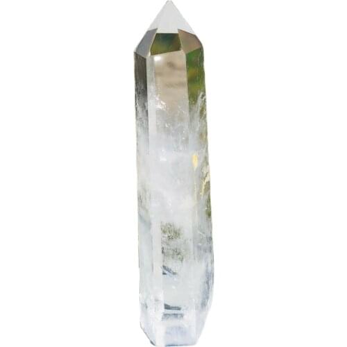 Natural white transparent obelisk quartz crystal wand point energy healing