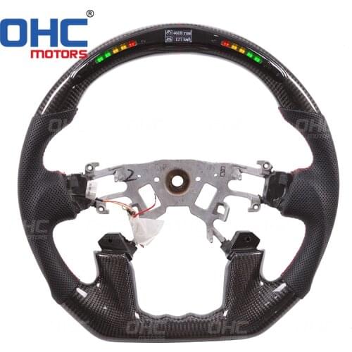 Real Carbon Fiber LED Steering Wheel compatible for Nissan Patrol Y61 Y62 LED Performance Steering Wheel LED Racing