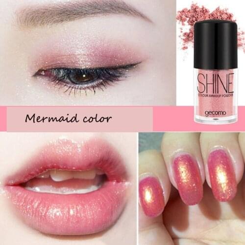 Mermaid Eyeshadow high gloss powder multifunctional single colored cheek red powder pearl powder makeup lips and cheek