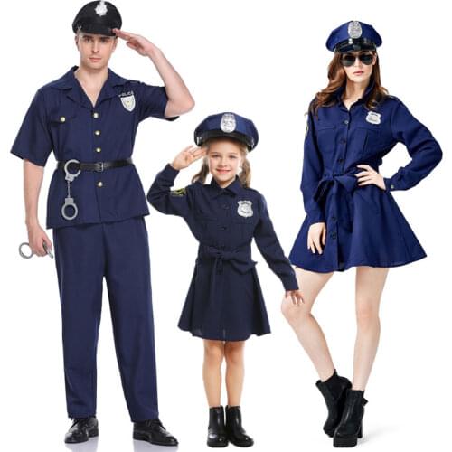 Umorden Police Officer Cops Costume for Adult Women Men Teen Girls Policeman Uniform Halloween Carnival Mardi Gras Party Dress