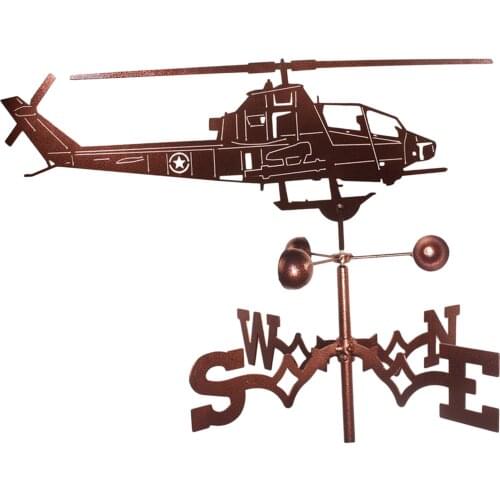 Helicopter Farm Iron Crafts Home Weather Vane Wind Direction Indicator, Yard Weathervane Yard Roofs Measuring Tools