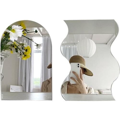 Ins Hot Sale Wavy Makeup Beauty Mirror Acrylic Mirror Sheet Irregular Edge Desktop Mirror for Makeup Decorative Craft Projects