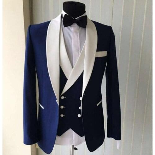 3 piece Men Suits for Wedding Groom Tuxedo Best Man Custom Suit Set Jacket Pants with Double Breasted Vest Male Fashion Clothes