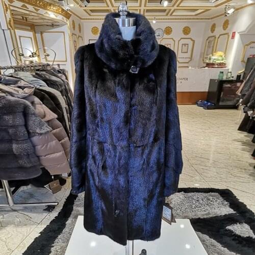 WINTER PALACE 2020 Hot Promotions mink coat Fashion Slim Fur Genuine Leather Coats of fur mink coats women Mink fur coat T176