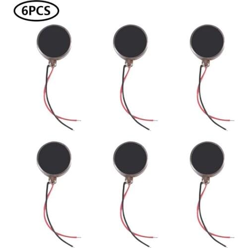 6Pcs 10x2.7mm Mini Motor DC 3V 85mA 12000rpm Flat Coin Button-Type Micro DC Vibrating Motor for DIY Electronic Toy