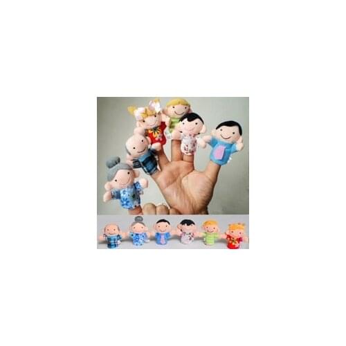 6pcs/lot Family Finger Puppets Plush Cloth Children Finger Hand Puppe Toys Glove Puppets