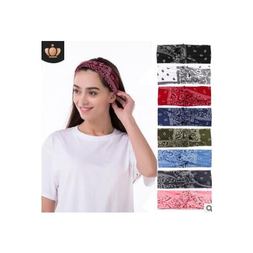 60pcs/lot DIY Multi Fabrics Simple Cashew Nut Cross Headband Crescent Printing Widen Head Bands Hair Styling Tools HA877