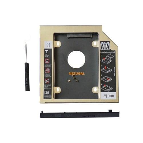 Aluminum 2nd HDD Caddy 9.5mm 12.7mm SATA 3.0 2.5'' SSD Case HD Hard Disk Drive Enclosure for Laptop DVD ROM CD-ROM