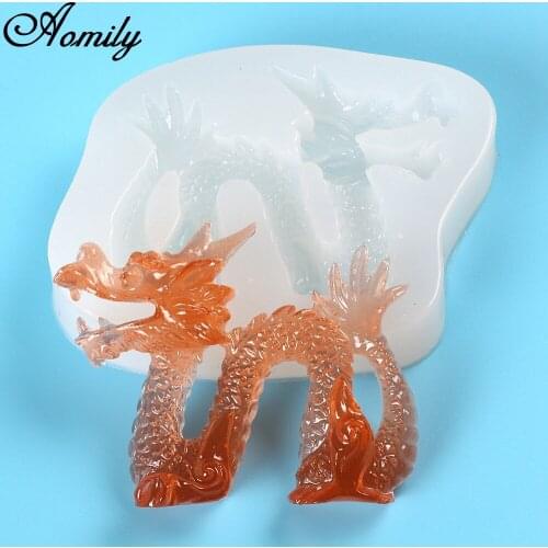 Aomily 3D Dragon Silicon Fandant Mould Chocolate Jelly Candy Cake Bakeware DIY Pastry Bar Ice Block Soap Mould Baking Gift Tool